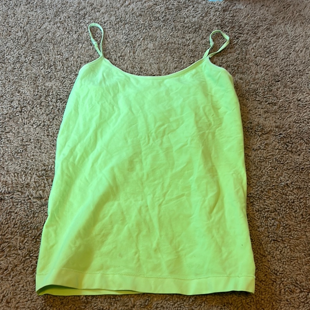 lime green tank top, medium, new condition